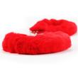 Fetish pleasure fluffy hand cuffs. vörös plüssel bevont acél bilincs két kulccsal