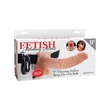 Felcsatolható üreges vibrátor - 9" Vibrating Hollow Strap-On with Balls Light/Black