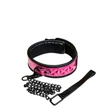 Sinful collar pink. matt műbőr nyakörv pórázzal - rózsaszín