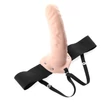 Felcsatolható üreges dildó 20 cm - 8" Hollow Strap-On Light/Black