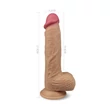 Forgó és melegítő valósághű vibrátor 21 cm Dual layered silicone nature cock liam flesh
