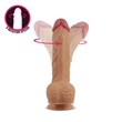 Forgó és melegítő valósághű vibrátor 21 cm Dual layered silicone nature cock liam flesh
