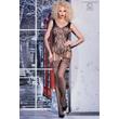 Cr 4232 s/m black bodystocking. harisnyatartós, absztrakt mintás szett - fekete (s/m)
