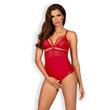 Obsessive 838-ted-3 - pikáns, csipkés, nyitott body (piros)