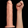 Nagy méretű realisztikus letapasztható vibrátor - 11'' Realistic Long Vibrating Dildo Flesh 28cm