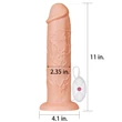 Nagy méretű realisztikus letapasztható vibrátor - 11'' Realistic Long Vibrating Dildo Flesh 28cm