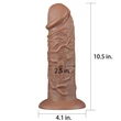 Realistic chubby dildo brown tapadókorongos műpénisz 27 cm 