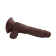 Tapadókorongos puha, herés műpénisz barna 18,6 cm