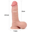 Csúszóbőrös dupla rétegű realisztikus nagy herés dildó 19,8 cm világos - 7.8'' Sliding Skin Dual Layer Dong Whole Testicle