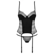 Sharlotte corset & thong black Szexi fűző és tanga  s/m