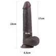 Tapadókorongos hajlítható dildó 23 cm Sliding skin dual layer dong 9''