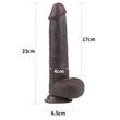 Tapadókorongos hajlítható dildó 23 cm Sliding skin dual layer dong 9''