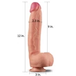 Tapadótalpas nagy dildó 12" dual layered platinum silicone cock 1