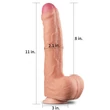 Dildó 11" dual layer platinum szilikon pénisz 28 cm
