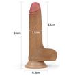 Natúr dildó 7 dual layered silicone brown 18 cm