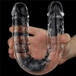 Kétvégű dildó 30 cm (12'') flawless clear double dildo
