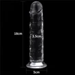 Dildó 18 cm-es puha, tapadókorongos 7'' flawless clear dildo