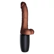 Toló lökő vibrátor barna 7.5" thrusting cock with balls
