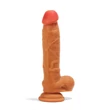 Valósághű pénisz X-men 21 cm-es dual layered barna dildó