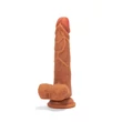 Valósághű dildó Xmen 19 cm double layer silicon barna