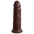 Barna realisztikus dildó 20 cm - dual density silicone cock