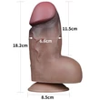 Tapadótalpas dildó 7" nature cock 18 cm