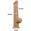 Realisztikus kétrétegű szilikon herés dildó markolattal 21,5 cm - 12.5'' Handle Cock