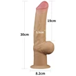 Realisztikus kétrétegű szilikon herés dildó markolattal 19 cm - 12'' Handle Cock