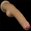 Realisztikus kétrétegű szilikon herés dildó markolattal 16 cm  - 11'' Handle Cock