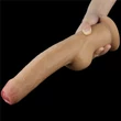 Realisztikus kétrétegű szilikon herés dildó markolattal 16 cm  - 11'' Handle Cock