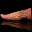 Nagy nonfiguratív nyelv dildó 10 dual layered platinum silicone tongue 25 cm