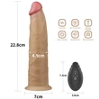 Forgó valósághű vibrátor 9'' dual layered platinum silicone rotator 23 cm