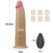 Forgó valósághű vibrátor 9'' dual layered platinum silicone rotator 23 cm