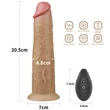Forgófejes valósághű letapaszható vibrátor 8'' dual layered platinum silicone rotator 20 cm