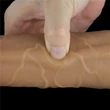 Forgófejes valósághű letapaszható vibrátor 8'' dual layered platinum silicone rotator 20 cm