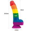 Szivárvány műpénisz 8'' prider dildo 20 cm