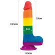 Szivárvány műpénisz 7.5'' prider dildo 19 cm