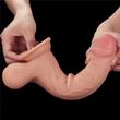 Tapadótalpas dildó 9.5 sliding skin dual layer dong whole testicle 24 cm