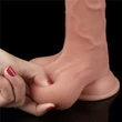 Tapadótalpas dildó 9.5 sliding skin dual layer dong whole testicle 24 cm