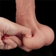 Tapadótalpas dildó  8.5 sliding skin dual layer dong whole testicle 22 cm