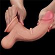 Tapadótalpas dildó  8.5 sliding skin dual layer dong whole testicle 22 cm