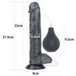 Ejakuláló fekete herés dildó 27,5 cm - 11'' Squirting Dildo