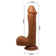 Tapadótalpas herés dildó Beautiful johnson 9,2 brown 22 cm