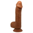 Tapadótalpas herés dildó Beautiful johnson 9,2 brown 22 cm