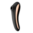 Léghullámos csiklóizgató vibrátoros Dual kiss black 19 cm
