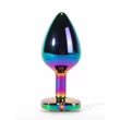 X-men köves fém análplug közepes - secret shine metal butt plug rainbowheart M