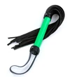Műbőr korbács zöld fogóval Electra - Flogger - Green