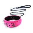 Rózsaszín nyakörv és láncos póráz Electra - Collar & Leash - Pink
