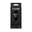 Üveg popsidugó Crystal flower butt plug - fekete