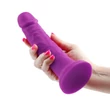 Valósághű eres vibráló dildó Colours pleasures 7 vibrating - lila 18 cm